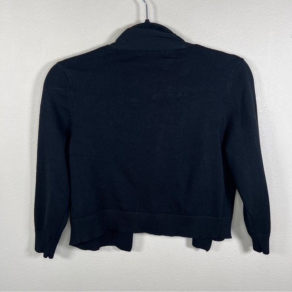 Small 89th And Madison Black Cropped Knit Sweater Cardigan Retro - Picture 3 of 6